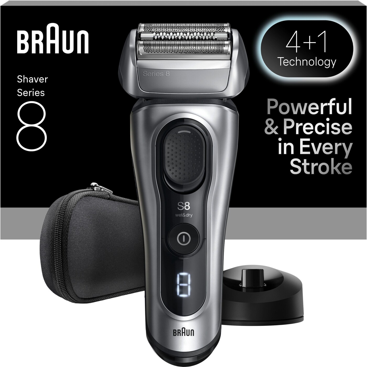 Braun Series Elektrisk Barbermaskine Sensoadapt Opladningsholder 8617s Sølv