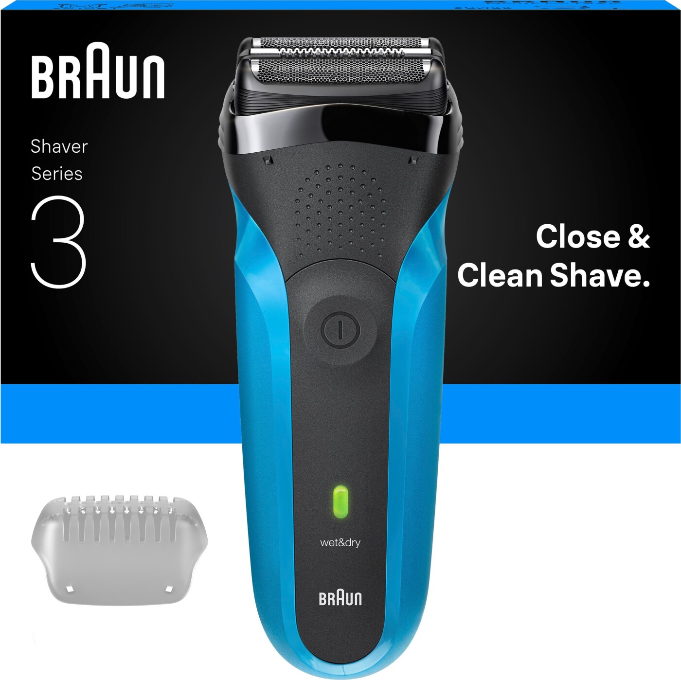 Braun Series Elektrisk Barbermaskine Våd Tørbarbering 310s Blå