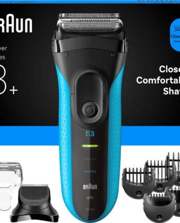 Braun Series  Elektrisk Barbermaskine Med Skægtrimmertilbehør Våd Tørbarbering 3010bt Blå